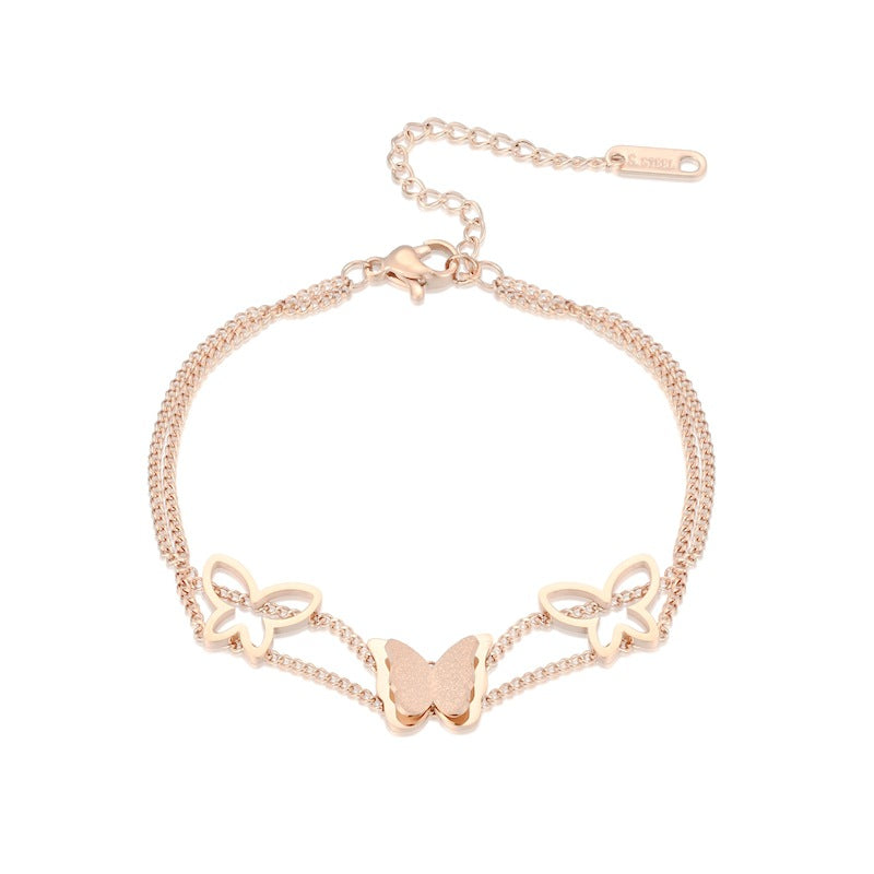light luxury fashion titanium steel butterfly bracelet